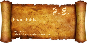 Haar Edda névjegykártya